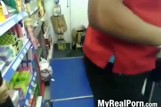 Behind the counter blowjob